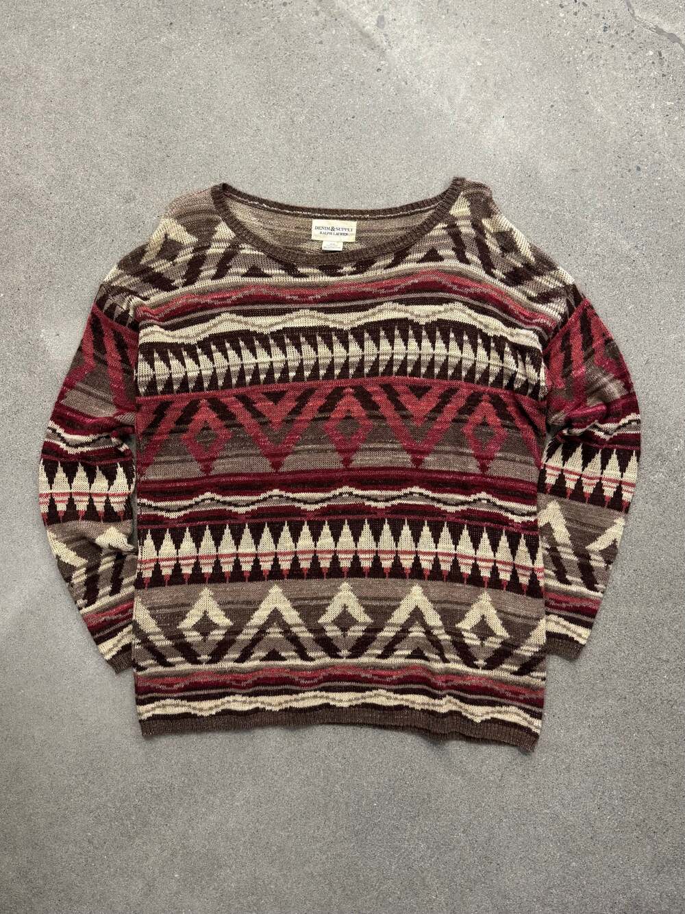 Vintage Denim & Supply Ralph Lauren Southwestern Henley Knit Sweater - M